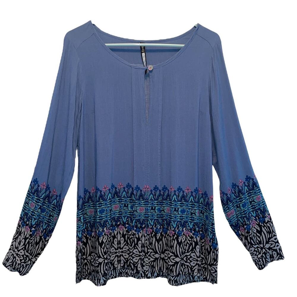Plenty by Tracy Reese Bohemian Blue Lightweight Tunic size Medium